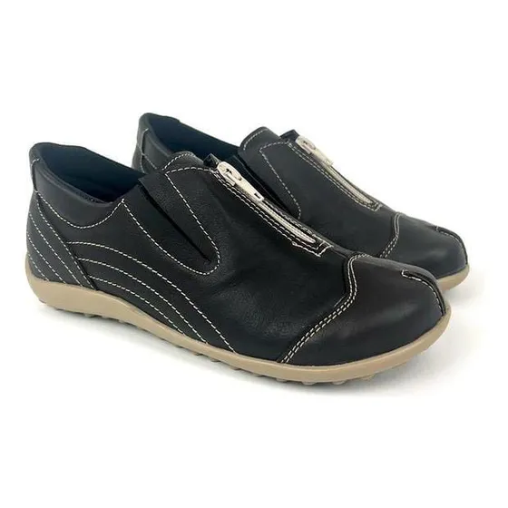 Zapato De Cuero Con Cierre. Modelo:alma 45040 Marca:vanzetti