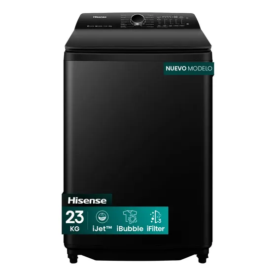 Lavadora Hisense Carga Superior 23 Kg Wt5i2323db Negro