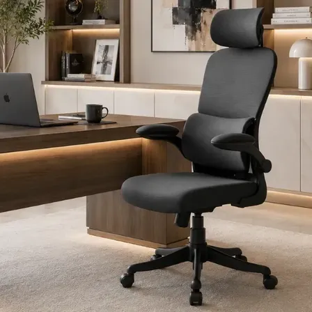 Cadeira Escritório Ergonômica Mesh Ajustável Sup.lombar Nr17 Preto Espuma De Alta Densidade