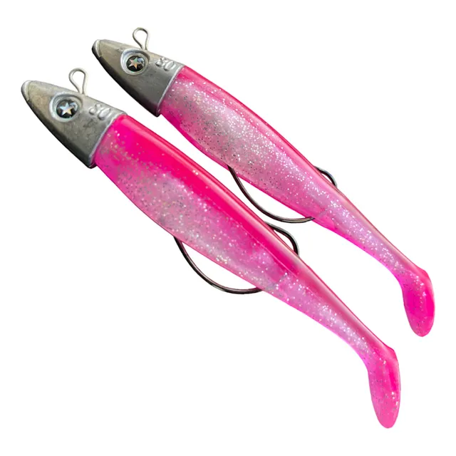 Señuelo Tipo Vinilo De Pesca, 20gr Rosado, Para Corvinas