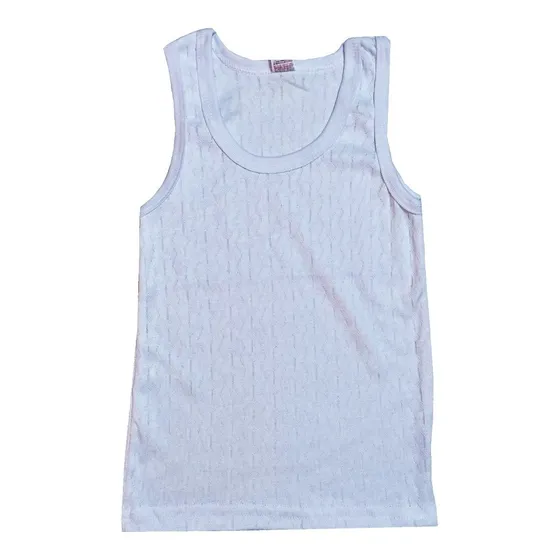 6pz Camiseta Rombo Blanca Algodón Para Bebe 