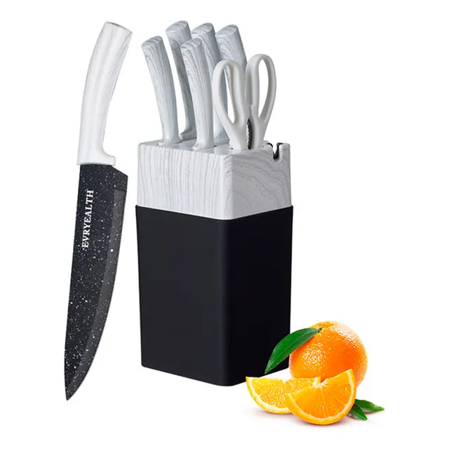 Juego 6 Cuchillos De Acero Blanco K56