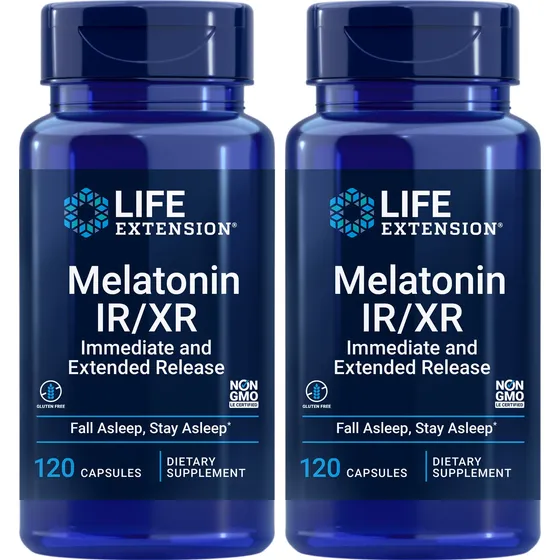 Suplemento Life Extension Melatonina Ir/xr 120 Cápsulas X2