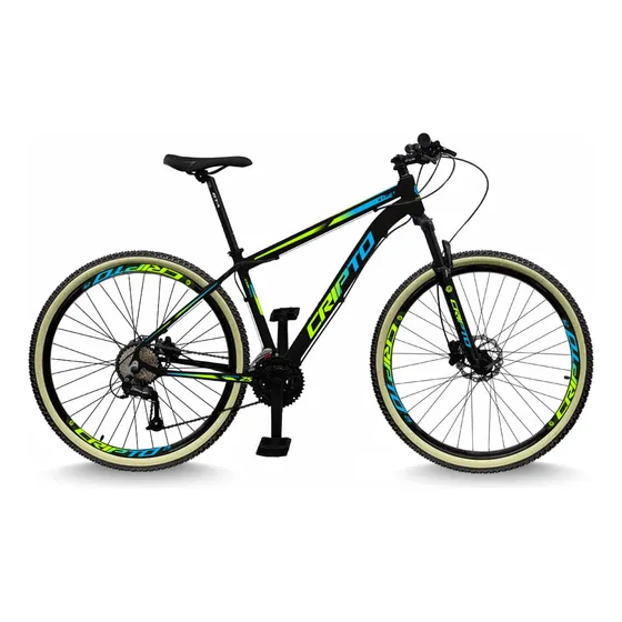 Bicicleta Aro 29 Cripto 24 Marcha Freios Disco Pneu Bege