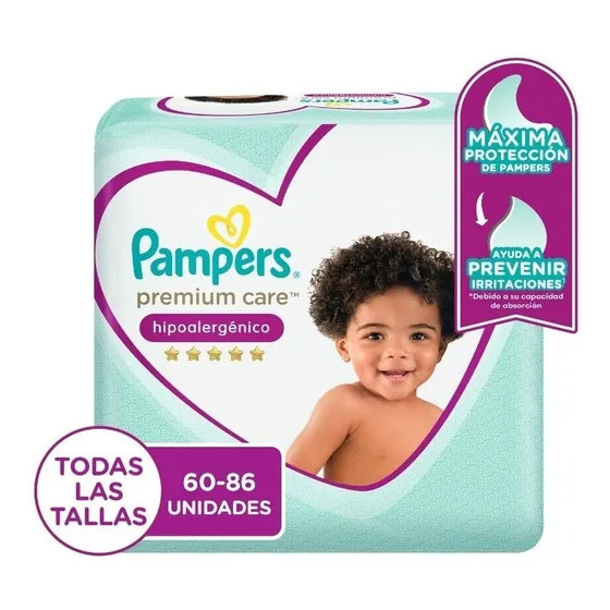 Pañales desechables Pampers premium care talla Xg 60 U