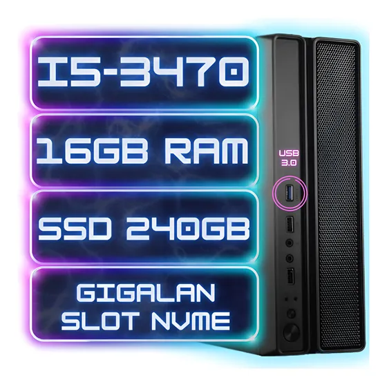 Mini Pc Cpu Slim Computador Intel I5-3470 16gb Ram Ssd 240gb