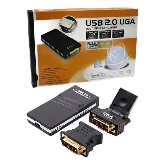 Adaptador De Vídeo Multi Display Uga Usb 2.0 X Vga Dvi Hdmi