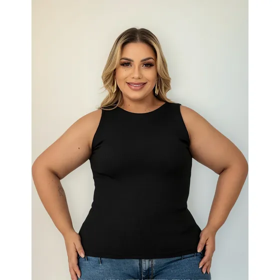 Regata Feminina Plus Size Blusa Verão Modeladora G1 G2 G3