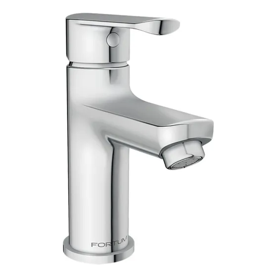 Monomando Para Lavabo Fortum Fb1001 Cromo Color Plateado