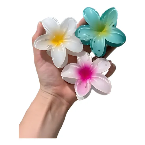 Juego de 6 pinzas para el pelo con forma de piraña con forma de flor para venta al por mayor, varios colores