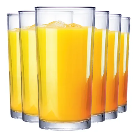 Jogo De Copos De Vidro Long Drink Para Água E Suco 255ml 6pcs Ruvolo Transparente