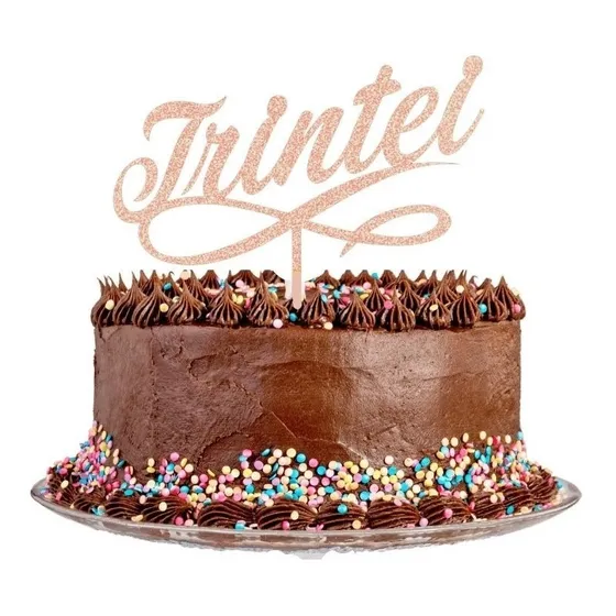Topo De Bolo Decoração Festa Aniversario Trintei Rose Gold
