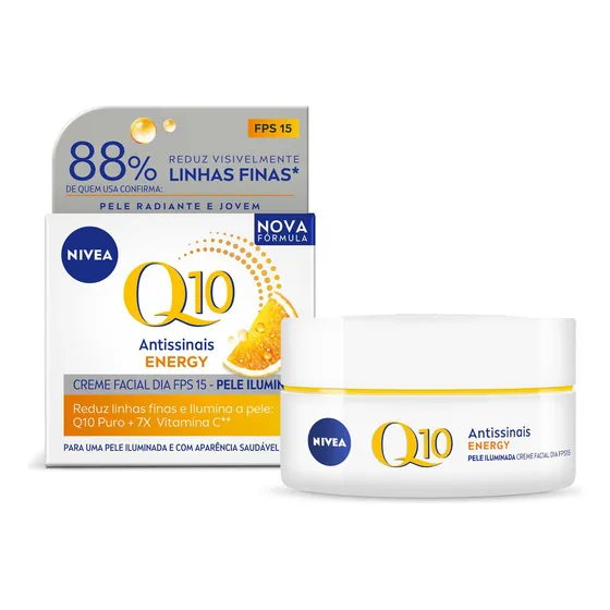 NIVEA Creme Facial Antissinais Q10 Energy Dia FPS 15 50g