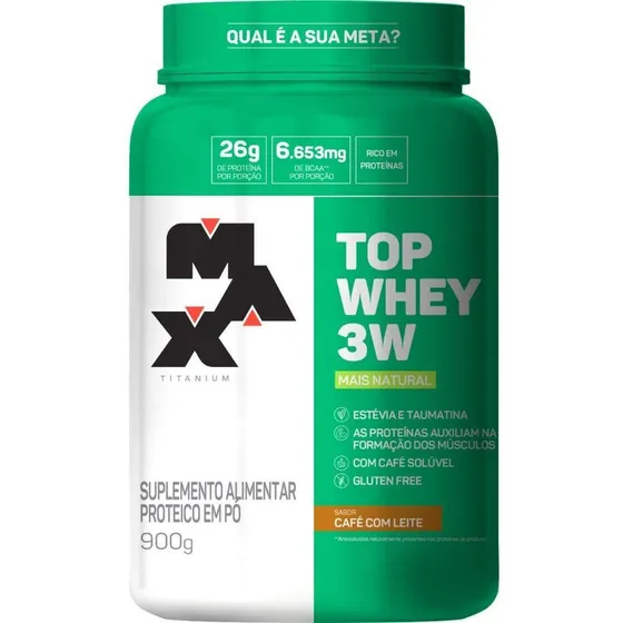 Top Whey 3w + Natural Pote 900g Max Titanium