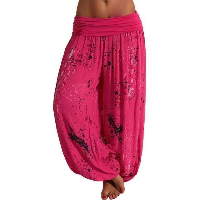 Pantalon Palazzo Pierna Ancha Impreso Para Mujer Ajuste Rojo