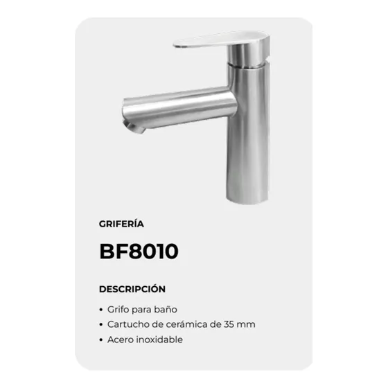 Llave Lavamanos Acero Inoxidable 