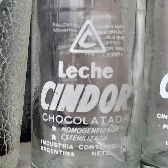 Antigua Botella Leche Cindor Chocolatada Segundo Logo 190 Cc