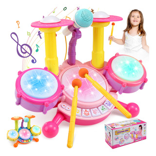 Juguete Batería Musical Niño Baqueta Platillo Micrófono 5en1 Juguete Batería Musical Niño Baqueta Platillo Micrófono 5en1