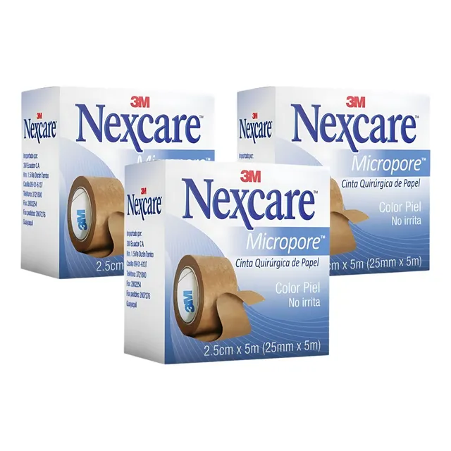 Pack X3 Micropore Nexcare Color Piel Caja 24mm