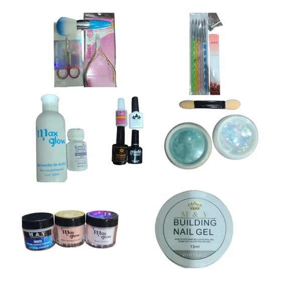 Kit Uñas Manicure Acrilico Repujador Pine Primer Removedor