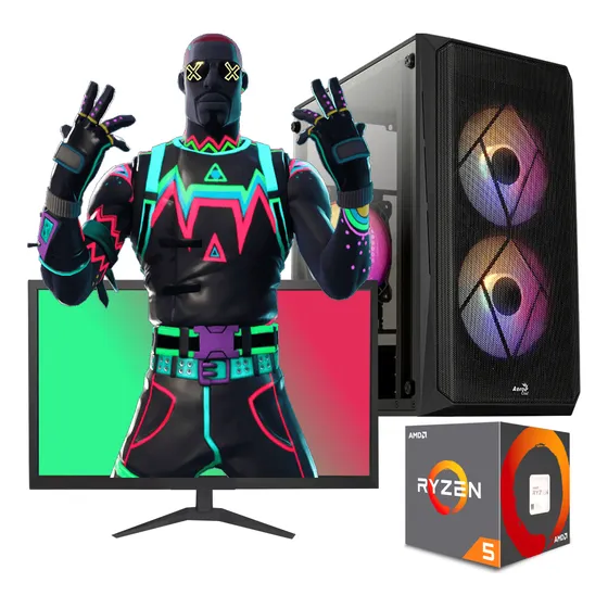 Pc Gamer Amd Ryzen 5 5600g 16gb Ssd 480gb C Monitor 20 