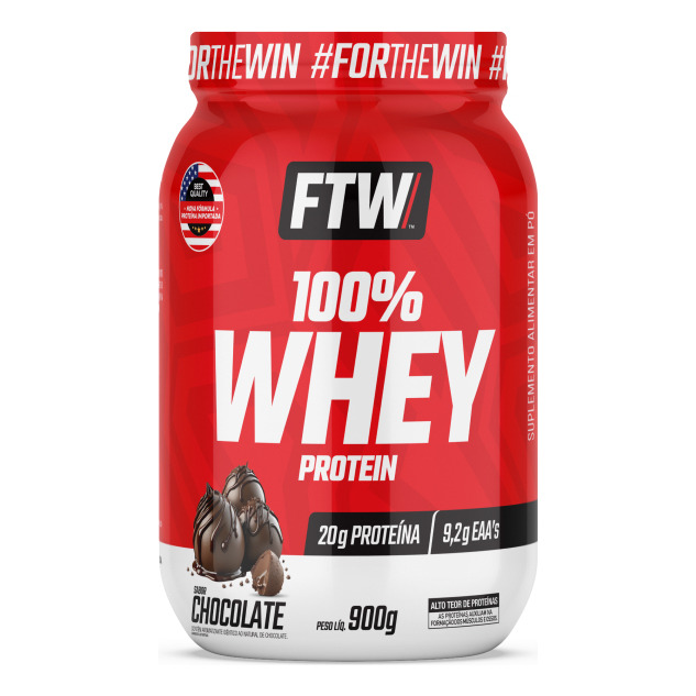 Whey Protein 100% Concentrado Pote 900g Sabor Chocolate - Ftw Whey Protein 100% Concentrado Pote 900g Sabor Chocolate - Ftw