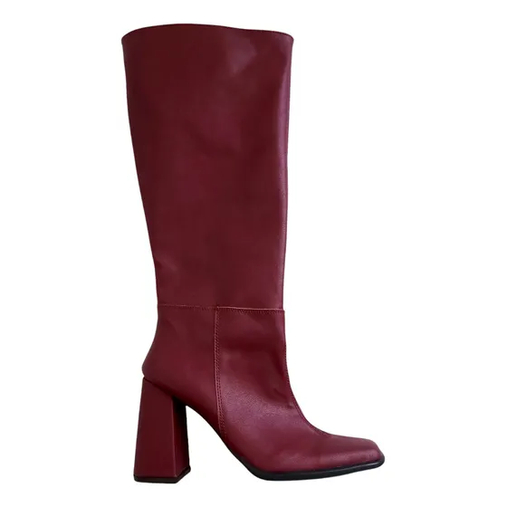 Botas Largas Bucaneras Bordo Con Taco Mujer Invierno Cuero