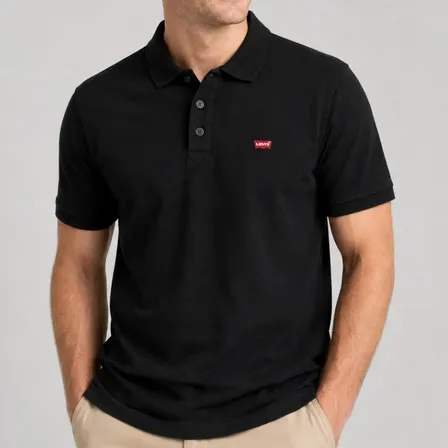 Camisa Polo Levis Housemark Masculina Levi's® Preta Lobo G Liso