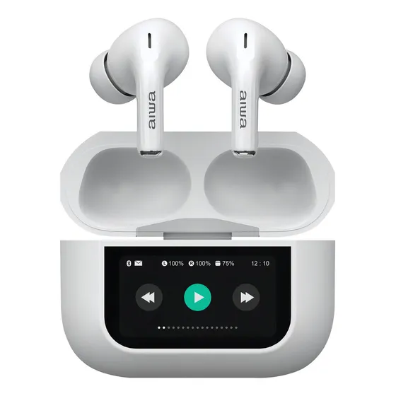 Auriculares In-ear Inalámbricos Aiwa Awtwsgprow Noise Cancelling Blanco