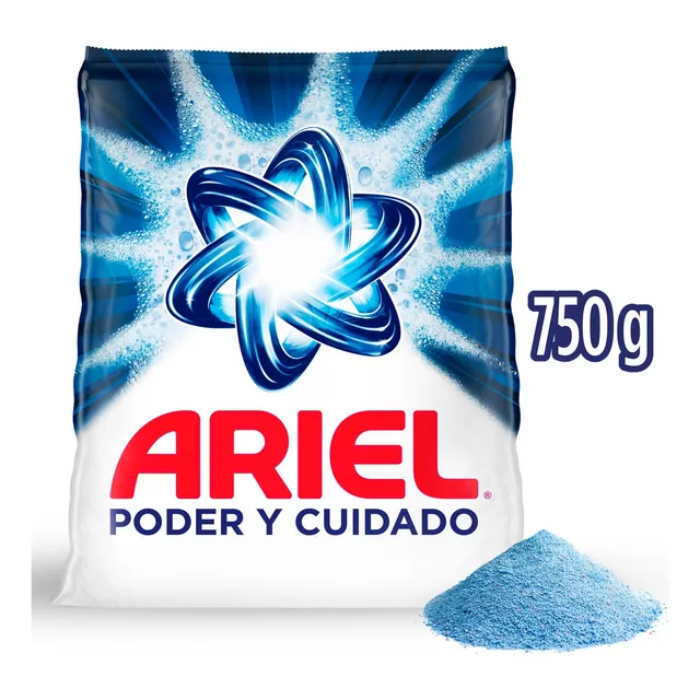 Detergente en Polvo Ariel Poder y Cuidado 750g