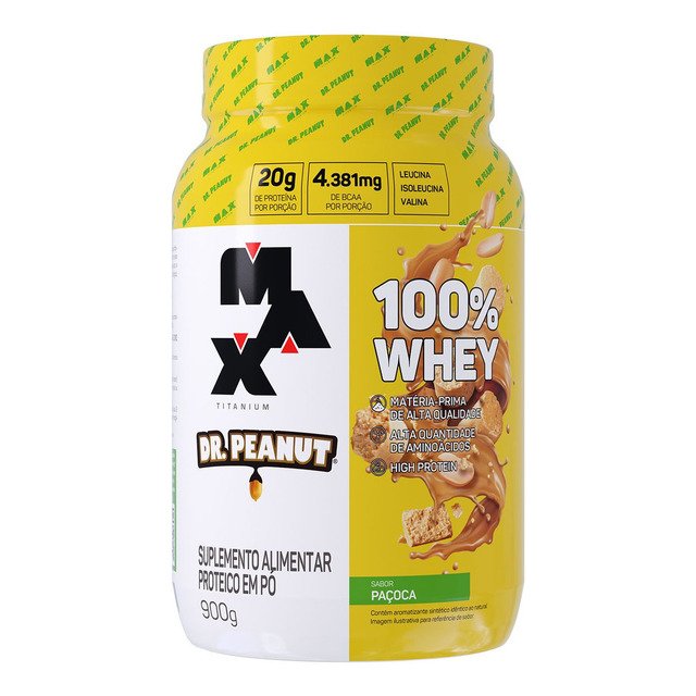 100% Whey Max Titanium X Dr. Peanut 900g Paçoca Max Titanium 100% Whey Max Titanium X Dr. Peanut 900g Paçoca Max Titanium