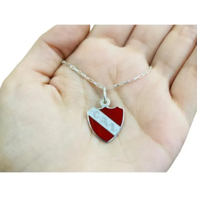 Cadena Force Dije Escudo Independiente Plata Grande Futbol 