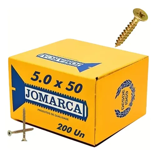 Parafuso Madeira Philips 5,0x60mm Bicromatizado 200 Un Jomarca