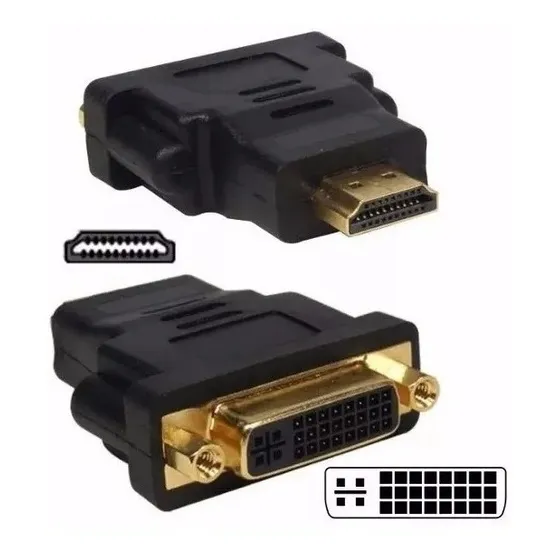 Adaptador Convertidor Dvi Hembra 24+5 Pines A Hdmi Macho Pc