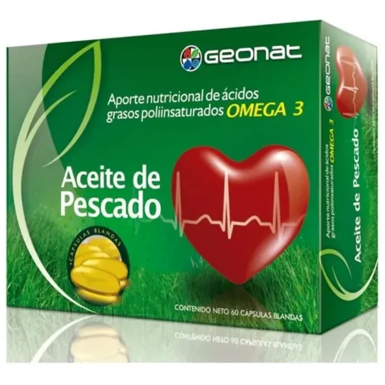 Geonat Aceite De Pescado Omega 3 Colesterol X 60 Cápsulas Sabor No