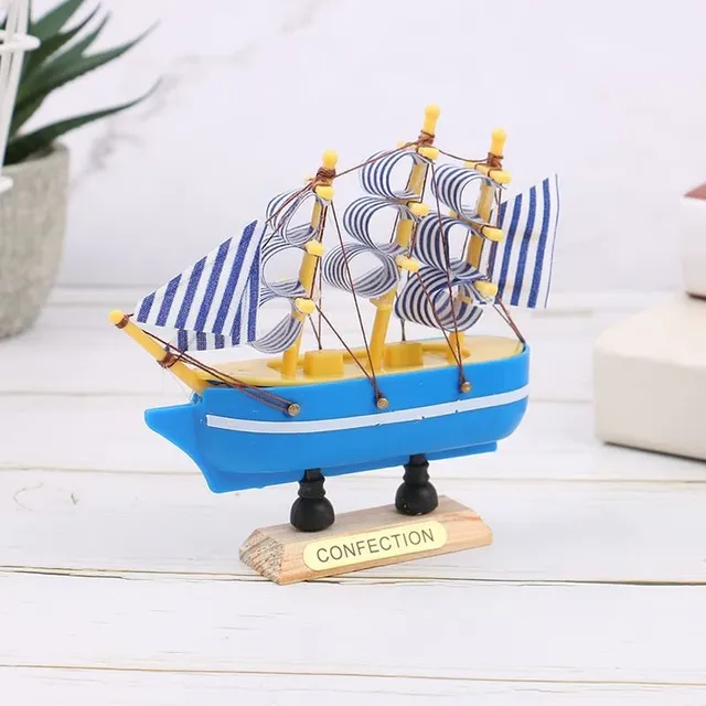 Modelo Miniatura Mini Barco Pirata Yate Mar Oceanico Retro