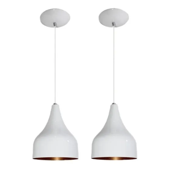 Lustre Pendente Milão Alumínio Várias Cores Conjunto C/2