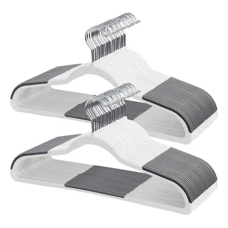 Cabides De Plástico, 50 Unidades, Gancho Giratório, Branco Branco