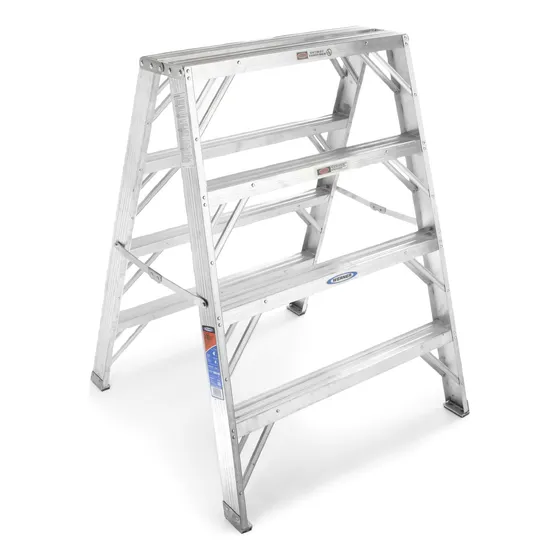 Escalera Doble De Aluminio 4 Pies 300 Libras Soporte Portáti