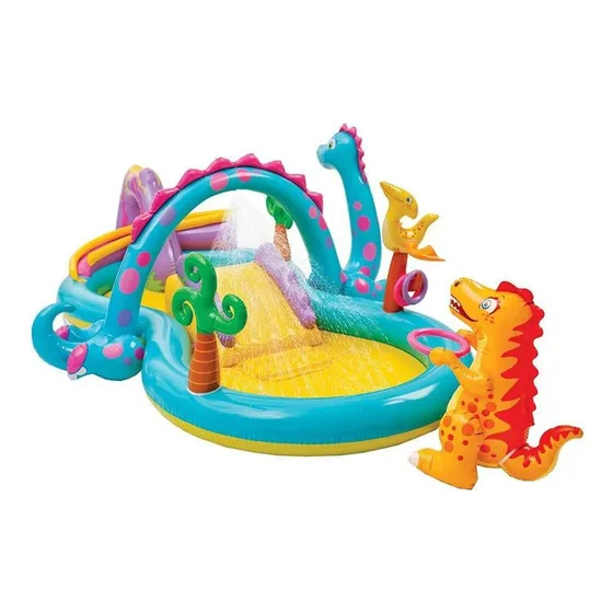 Piscina Inflable  Con Centro De Juegos Dinoland