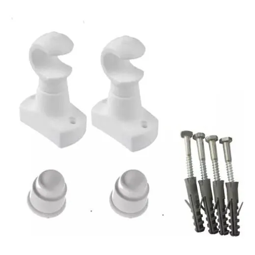 Suporte P/ Cortina Varão Simples 28mm C/ Ponteira Branco