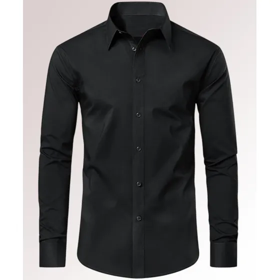 Camisas De Vestir Negras Manga Larga, Somos Fabricantes