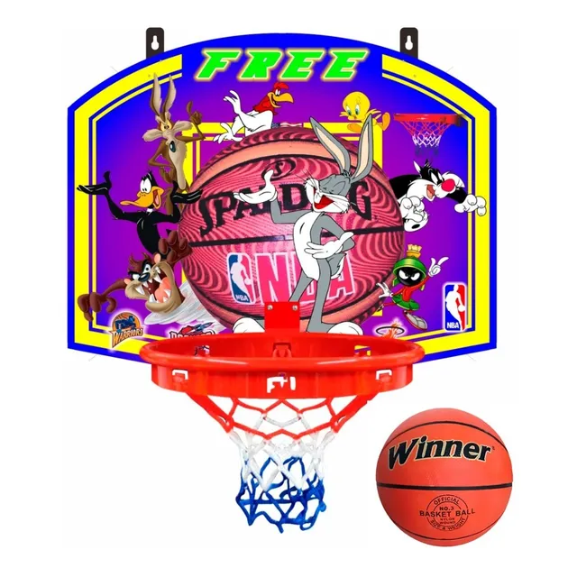 Combo Tablero Y Aro De Basquet De Madera + Pelota Talla 3