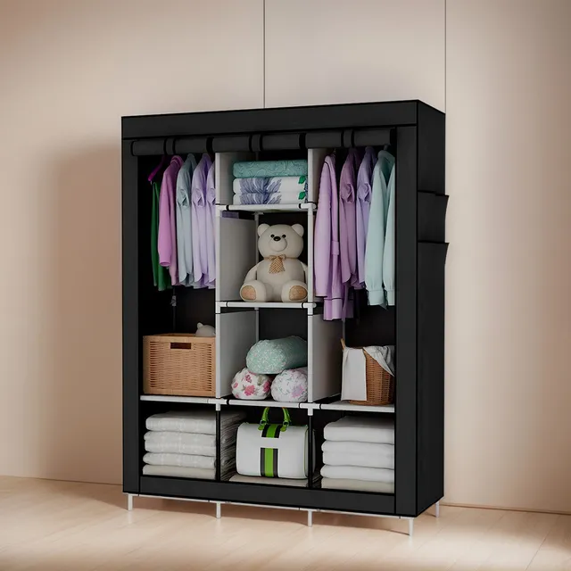 Closet Organizador Ropa Armario Zapatera Portátil 4 Niveles Negro