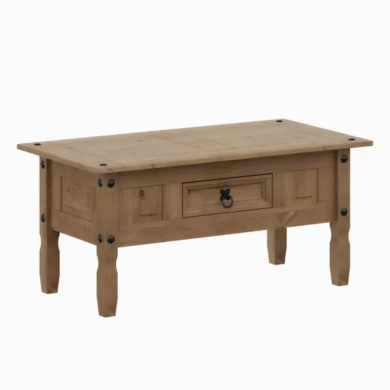 Mesa Ratona - Muebles Web - 1 Cajón - Línea Mexicana - Madera Maciza - Rústico