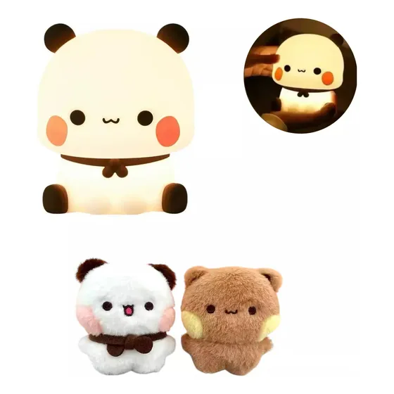 Lámpara Oso Bubu Luz Led Con Llaveros De Peluche Bubu Dudu