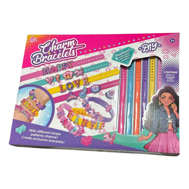 Set Para Armar Crear Pulseras Para Niñas Colorido Stickers
