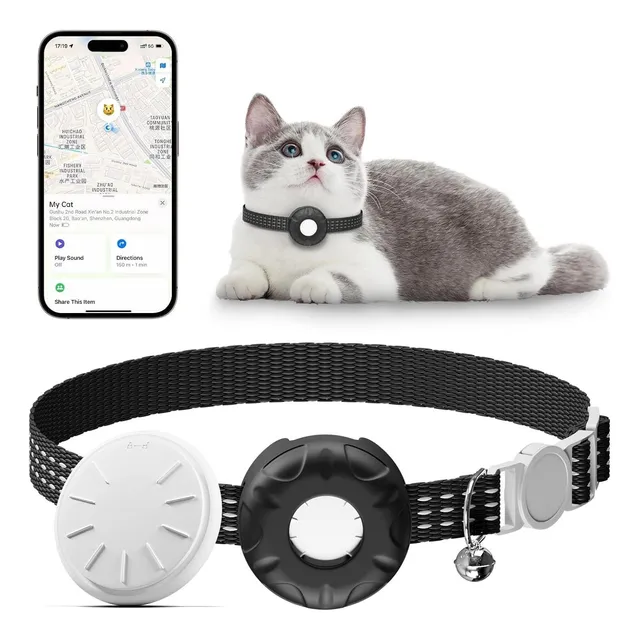 Rastreador Gps Para Gatos Hongtop Negro, Impermeable, Sin