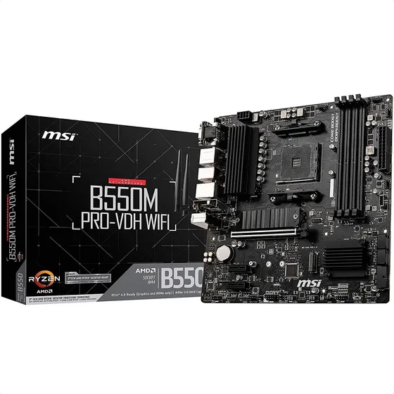 Tarjeta Madre Msi B550m Pro-vdh Wifi 4xddr4 Pcie Usb3 Am4