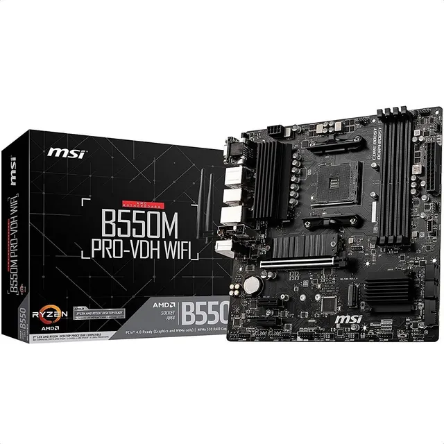 Tarjeta Madre Msi B550m Pro-vdh Wifi 4xddr4 Pcie Usb3 Am4
